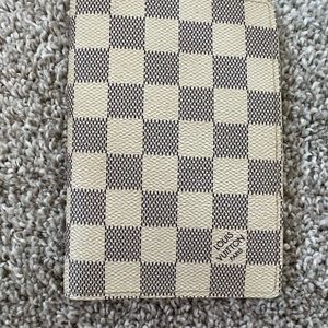 White Check Passport Holder